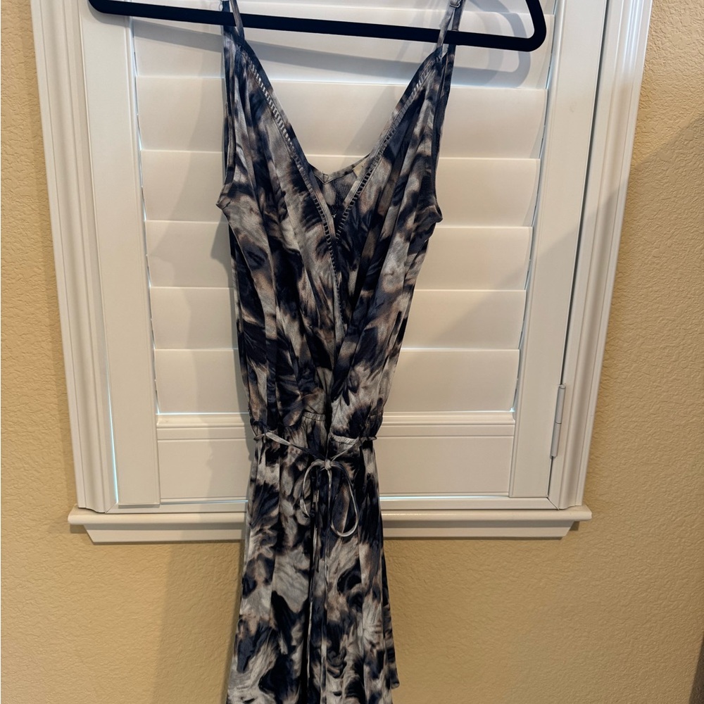 Lovestitch blue/gray/ivory short romper